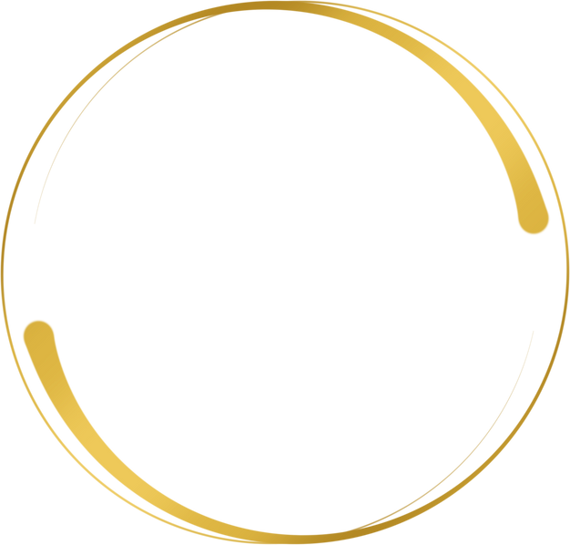 Gold circle frame.